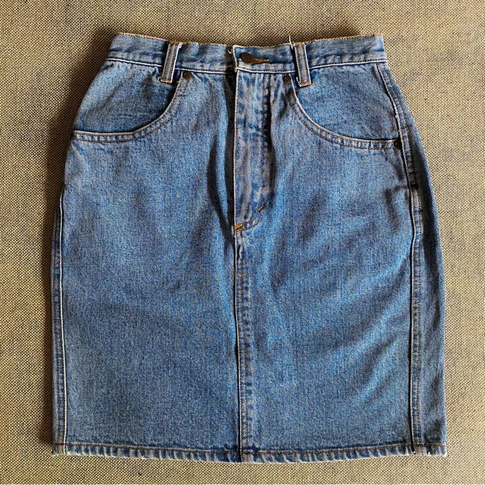 United Colors of Benetton Vintage Blue Jean Skirt 80s S